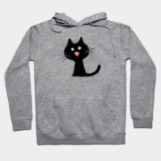 A black kitty looks at you. Hoodie